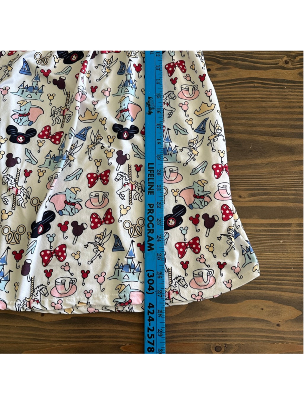 Disney Print Dress Girls White Mickey Tinkerbell Dumbo Dress Fits size 10 - Picture 6 of 6